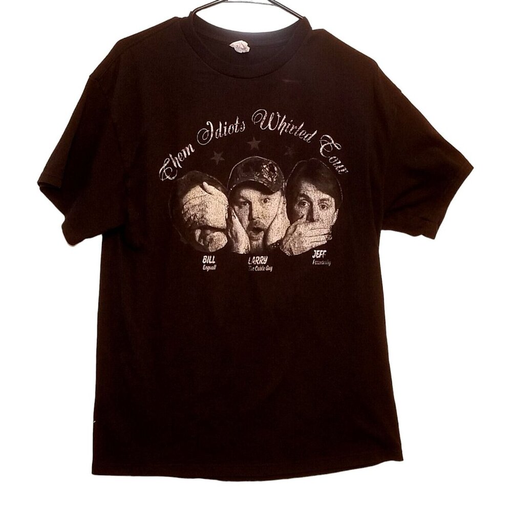 Them Idiots Whirled Tour Shirt Size L Black 2010 Larry Cable‎ Guy Jeff Foxworthy
